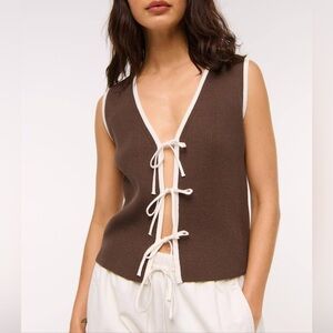 Abercrombie & Fitch Tie-Front V-Neck Sweater Vest Size XL